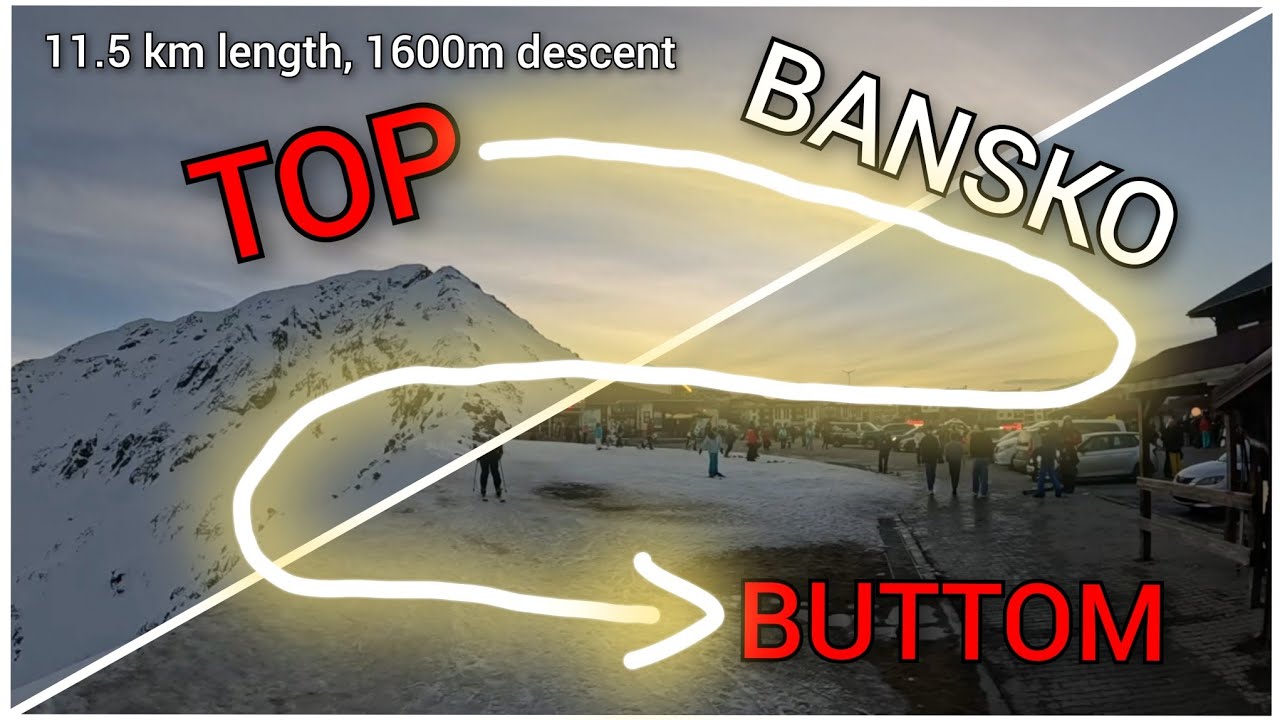 Bansko - TOP to BUTTOM on empty slopes at the end of the day ([11.5 km], 1600m descent) | 76 km/h