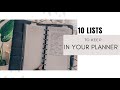 10 LISTS To Keep In Your Planner | At Home With Quita