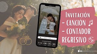 Invitación de boda con MÚSICA, CONTADOR REGRESIVO y GALERÍA DE IMÁGENES