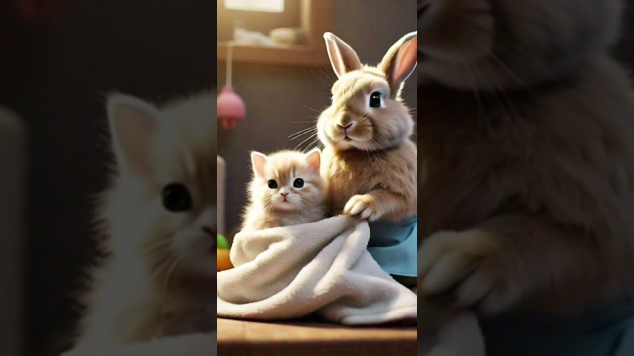 rabbit rescue kitten  #@rabbit99