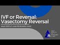 IVF or Reversal: Vasectomy Reversal