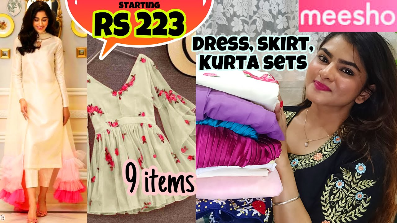 Meesho Dress/Skirts/Kurta sets haul | Meesho Affordable kurta haul ...