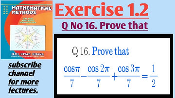 Mathematical Methods By SM Yusuf, Ex 1.2, Q#16,