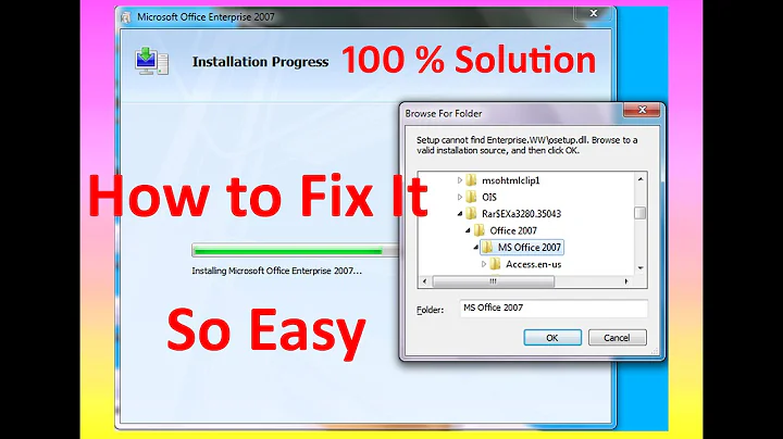 setup cannot find enterprise.ww osetup.dll office 2007 | fix this error