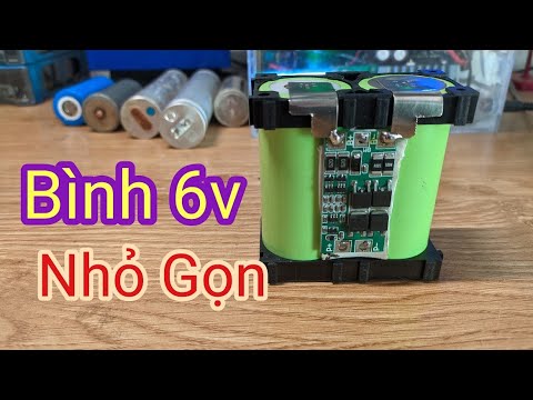 Video Khối pin LIFEPO4 2s 6v 6ah quạt tích điện, đèn NLMT,... - youtube