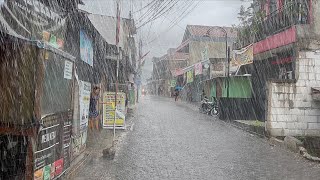 Super extreme heavy rain hit my village, walking in the middle of a heavy rain storm &amp; thunderstorm
