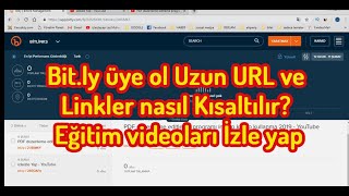 Bit.ly İLE Uzun url ve linkler nasıl Kısaltılır? Eğitim videoları İzle yap