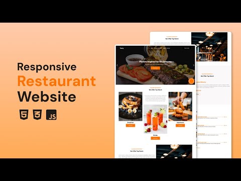 Responsive Restaurant Website using HTML CSS and JavaScript | Food Restaurant Website