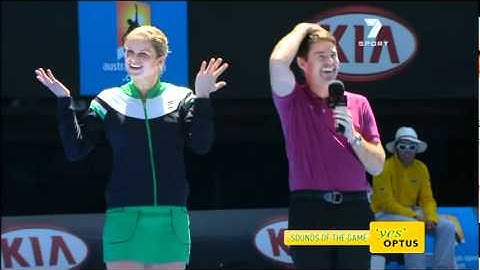 Kim Clijsters chided commentator Todd Woodbridge at the Australian Open