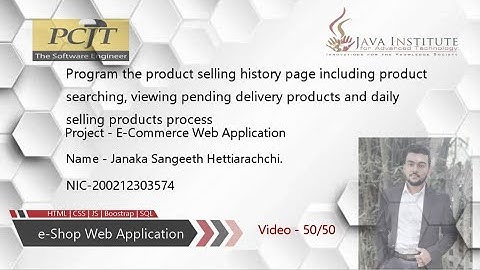 Web Project Task 50 | 1st Year | Semester 01 | Java Institute | Janaka Sangeeth