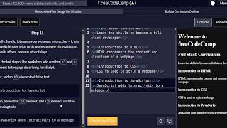 about javascript || freecodecamp step 11 in responsive web design ccertificate