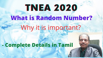 TNEA 2020   Random Number - Full Admission Details in Tamil - BE/BTech Admission 2020