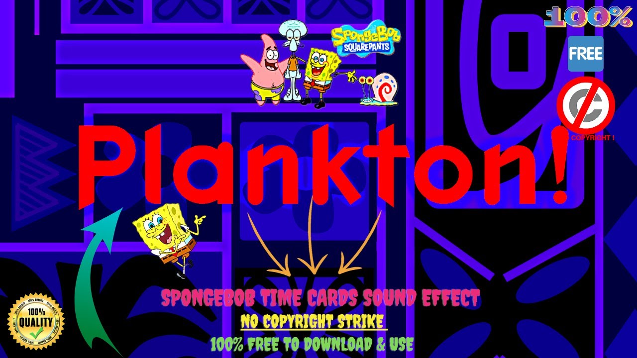 Plankton ! Spongebob Time Cards🔥Sound Effect🔊👍🏻No Copyright Strike