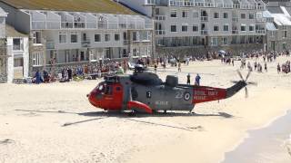 Royal Navy Rescue Porthmeor Beach, St Ives, Cornwall