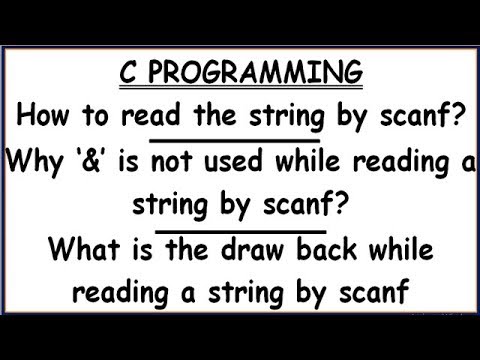 STRING INPUT BY SCANF IN C || WHY STRING INPUT WITHOUT '&' IN SCANF ...