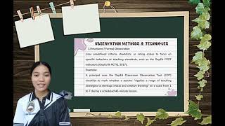 ED401: FS1 UNIT I D. OBSERVATION TECHNIQUE & CLASSROOM ETIQUETTE 1. Observation Technique 