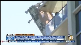 Worker rescued from malfunctioned scaffolding