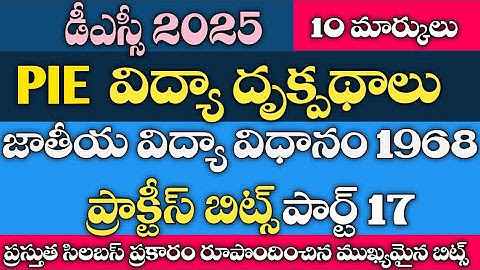 👌(PIE) విద్యా దృక్పథాలు||ప్రాక్టీస్ బిట్స్||Perspective in education practice BITS #PIE #SGT #DSC