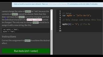 Understand String Immutability, freeCodeCamp Basic Javascript
