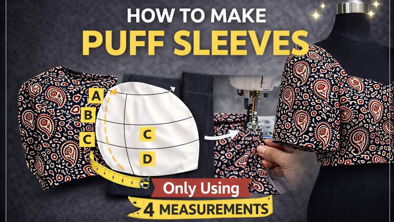 how to cut and stich the puff sleeve step by step
