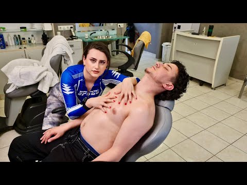 💈RELAX & FORGET STRESS w/ TURKISH LADY BARBER’s ASMR FULL BODY MASSAGE & BACK SCRATCHING