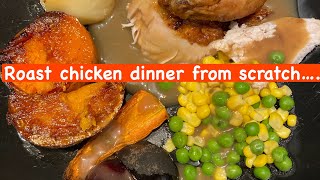 #Budget roast chicken dinner from scratch!