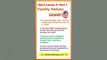 Family Values EVS 1 Std 5 Lesson 5 Part 1