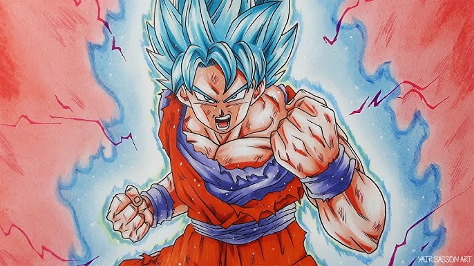 How to Draw Goku SSJ Blue from Dragon Ball