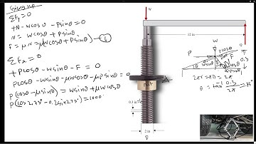 Jackscrew Mechanics | Static Friction Calculation Example