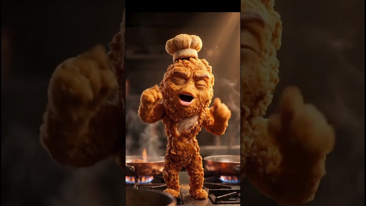 Talking Chicken Fry 🤯 Crispy Energy Boost! 🍗🔥 