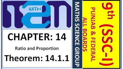 Class 9th maths science group Chapter 14 Theorem 14.1.1 PTB