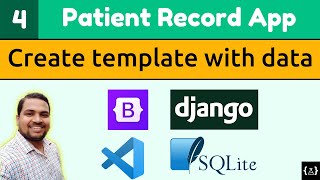 Django Tutorials | Patient Record App | Create template and pass data | Django 3 | Bootstrap 5