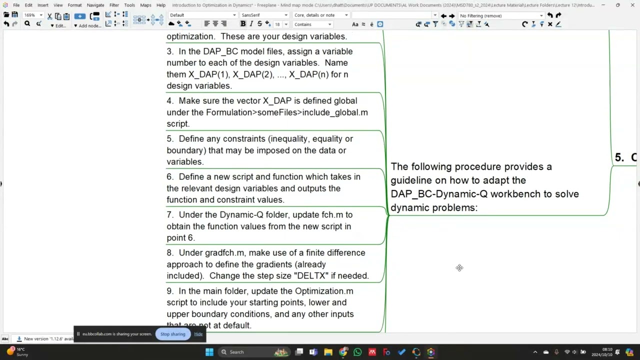 MSD 780 2024 - Lecture 10 - Optimization of a Driven Pendulum Rod