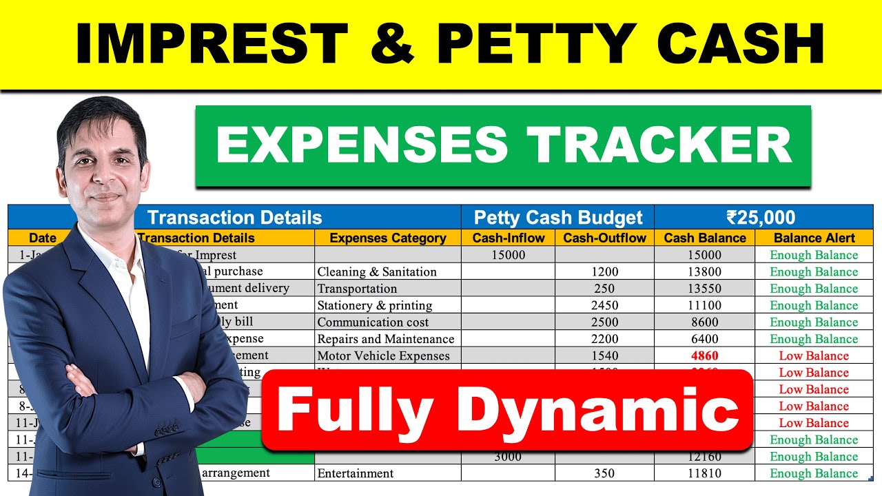 Imprest & Petty Cash Expenses Tracker in Excel / Excel