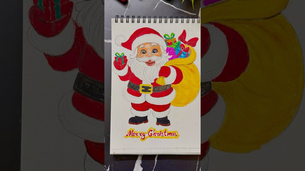 Cute Santa Claus Drawing for Christmas 🎅 | Easy Drawing Shorts #shorts #shortsart #christmas #santa
