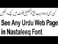 See Any Urdu Pages on Browser with Nastaleeq Font in 2024