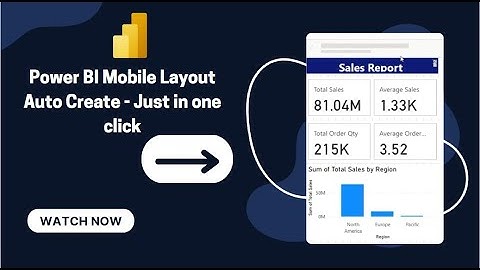Power BI Mobile Layout Auto Create - Just in one click