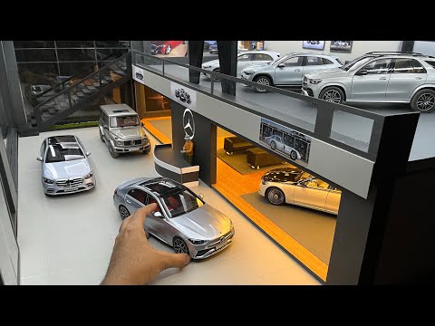 Mega Mercedes-Benz Car Collection 1:18 Scale | Mercedes Dealership Diorama | Diecast Model Cars