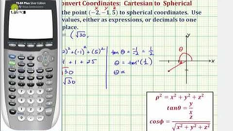 446 Example 1 Convert cartesian coordinates to spherical coordinates
