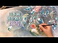 日本画「斑雪(メジロと雪椿)」メイキング／膠彩畫・NIHONGA painting process