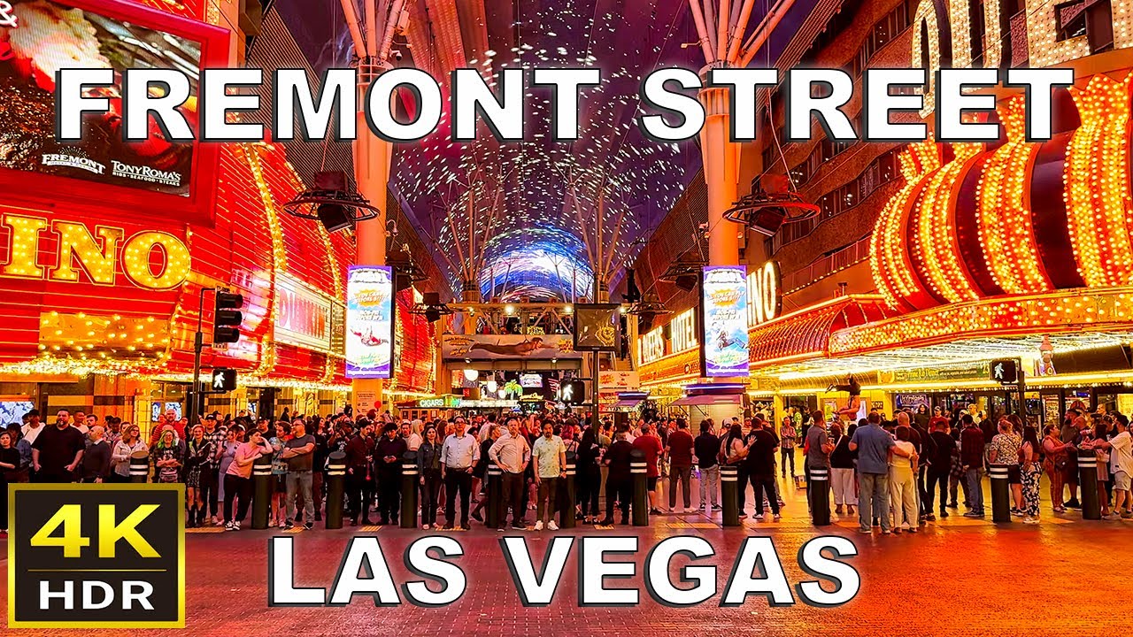 [4K HDR] Fremont Street Las Vegas Walking Tour | April 2024