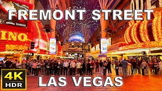 [4K] Fremont Street Las Vegas Walking Tour | April 2024