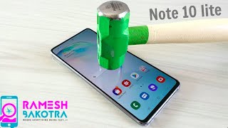 We beat and rub some tools on the display of samsung galaxy note 10
lite for scratch test because it has protection gorilla glass.