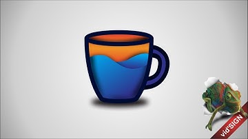 Cup Coffee Ocean Logo Design  using Corel DRAW