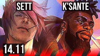 SETT vs K'SANTE (TOP) | 6 solo kills, 1100+ games | KR Master | 14.11