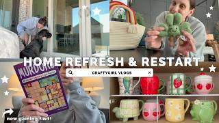 REFRESH MY HOME FOR SPRING 🌿 | New Media Room Reveal + St. Patty’s Day Basket