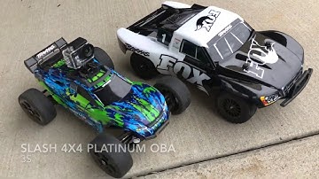 Traxxas Slash 4x4 Platinum and Traxxas Rustler 4x4 VXL - Rain Drifting