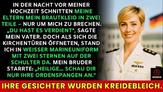 Meine Eltern zerschnitten mein Brautkleid – dann stand ich in weißer Marineuniform mit zwei Sternen