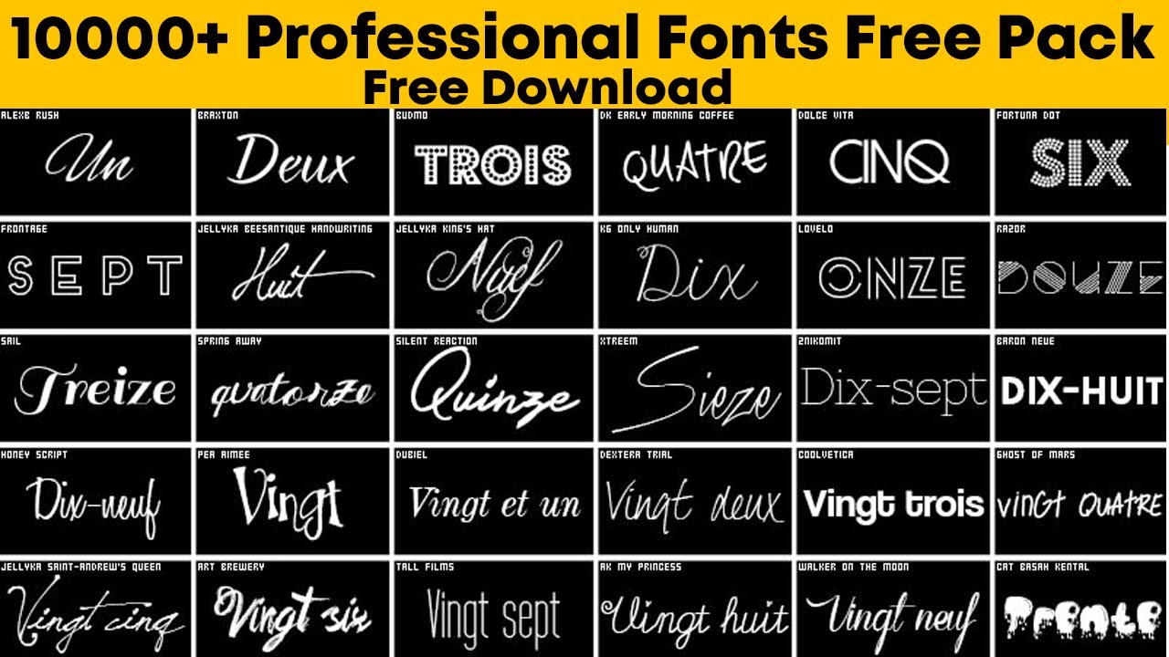 Download 10000+ Professional Fonts Pack Free Download |Urdu Hindi| |Photoshop Tutorial| - YouTube