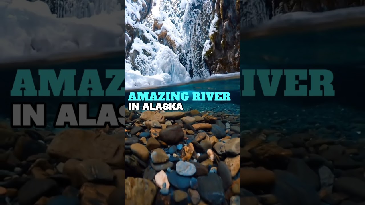 Winter Serenity: Tranquil Alaskan River Flow. 